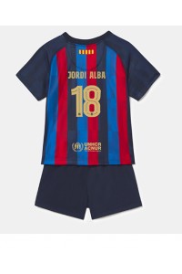 Barcelona Jordi Alba #18 Babytruitje Thuis tenue Kind 2022-23 Korte Mouw (+ Korte broeken)
